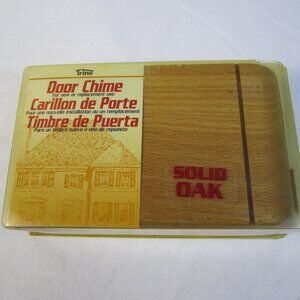 Trine 1998 Oak Wired Door Chime 2-Note Front, 1-Note Rear - New Old Stock